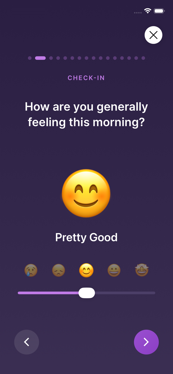 The mood check at the start of a morning session